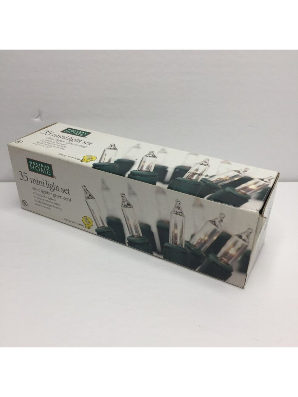 Holiday Home Set 35 Mini Light Set Clear Lights Green Cord